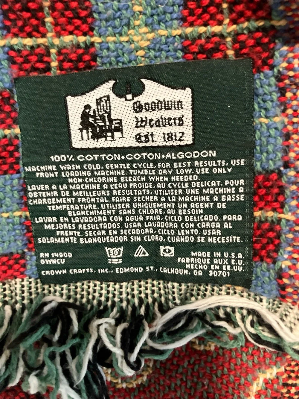 O. S. Buck Baldwin Holiday Santa Patchwork Throw Blanket - Multi